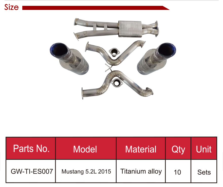 Mustang exhaust system exhaust system