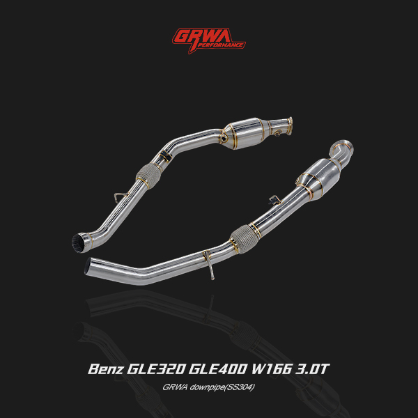 Mercedes GLE400 W166 3.0T exhaust downpipe providing better exhaust flow, reduced backpressure, and enhanced performance 
