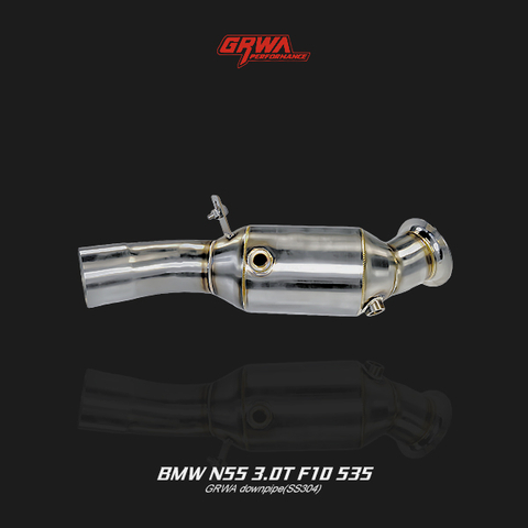 High-performance BMW N55 downpipe for F10 535 improves exhaust flow, turbo power, and sound for BMW 5 Series N55 engines.