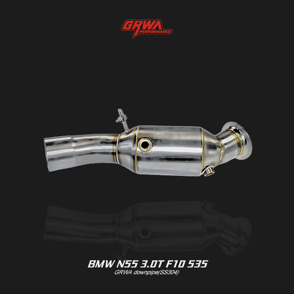 High-performance BMW N55 downpipe for F10 535 improves exhaust flow, turbo power, and sound for BMW 5 Series N55 engines.