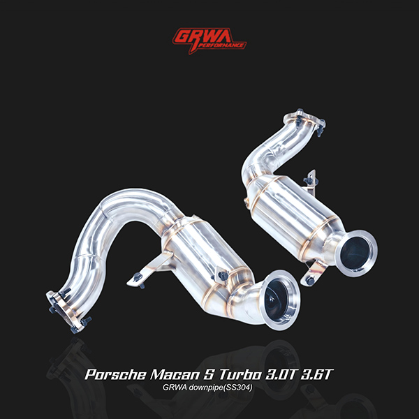 Performance turbo exhaust manifold and downpipe for Porsche Macan S Turbo 3.0T 3.6T models.