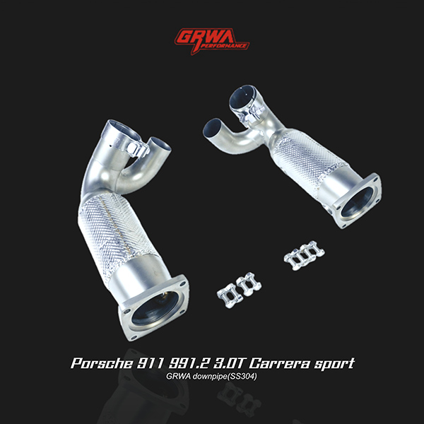Precision 3.0T downpipe improves airflow for Porsche 911 turbo exhaust system and performance tuning.
