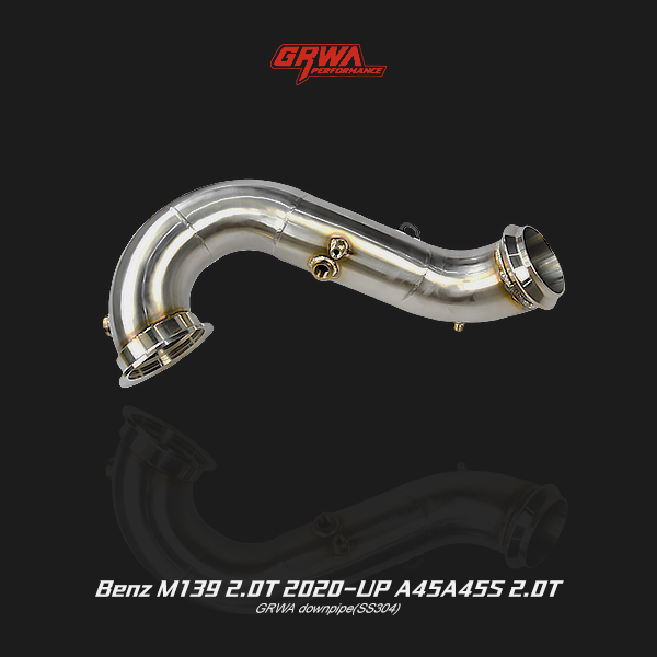 Mercedes A-Class downpipes and Supersprint exhaust for M139 2.0T A45 / A45S, boosting turbo response and performance upgrade.