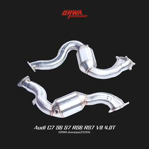 Performance downpipe improving audi rs7 exhaust and turbo response, compatible with audi rs6 s6 c7 exhaust system