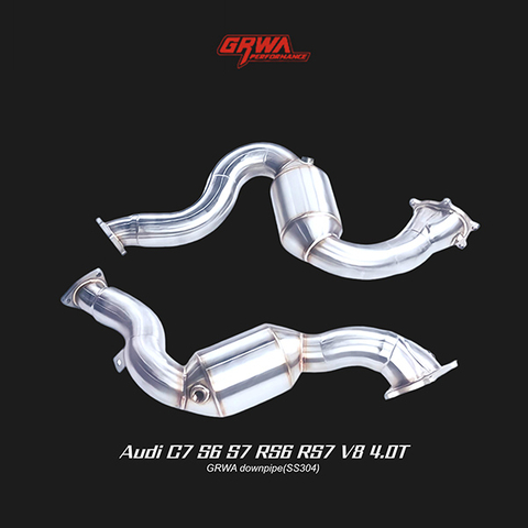 Performance downpipe improving audi rs7 exhaust and turbo response, compatible with audi rs6 s6 c7 exhaust system