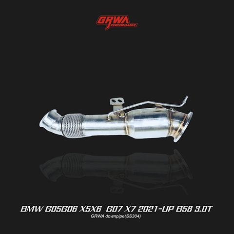 High-performance BMW X5 G05 B58 catted downpipe improves turbo response and exhaust flow for G05 X5 3.0T.