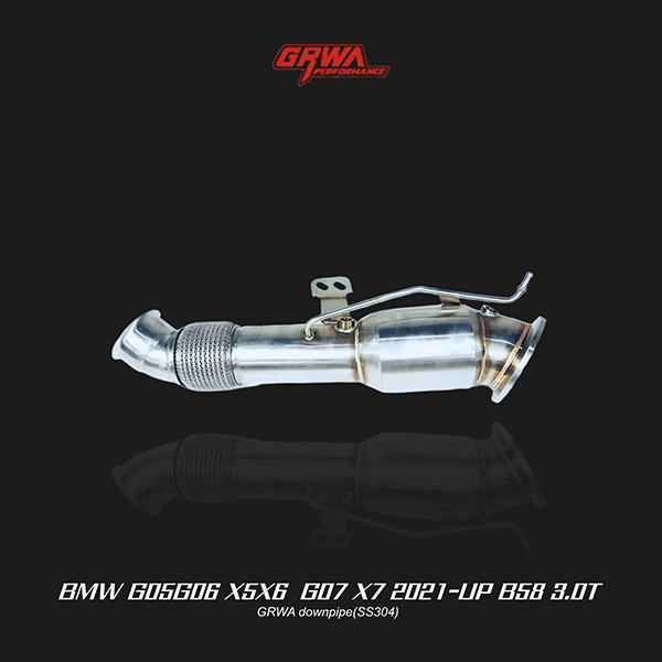 High-performance BMW X5 G05 B58 catted downpipe improves turbo response and exhaust flow for G05 X5 3.0T.