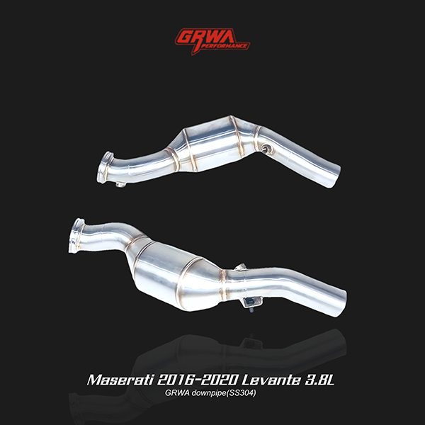 Precision-built Maserati Levante downpipe enhances turbo spool, power, and exhaust tone.