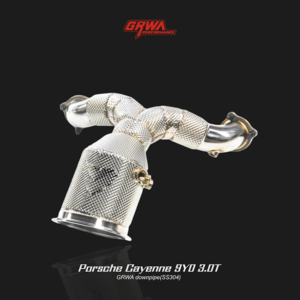 High-flow downpipe for Porsche Cayenne 9Y0 improves turbo response and supports Porsche Cayenne exhaust upgrade.