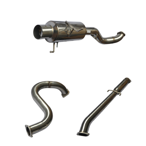 CatBack W/Black Silener NISSAN SENTRA 07-10 SE-R 2.5L Green Stainless Steel 201 Mirror Polished Exhaust System