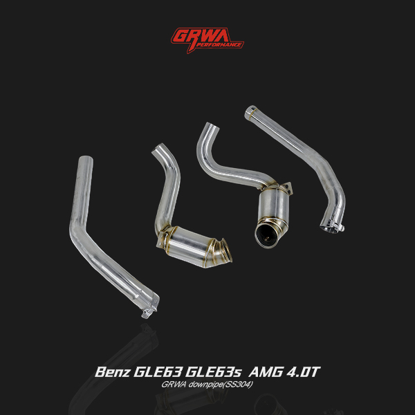 High-performance AMG downpipe for Mercedes GLE wagon GLE63/GLE63S, enhancing exhaust flow and sound.