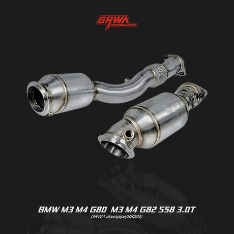High-flow BMW M3 G80 S58 downpipe enhances turbo response, power, and airflow for BMW M3 exhaust system upgrade.