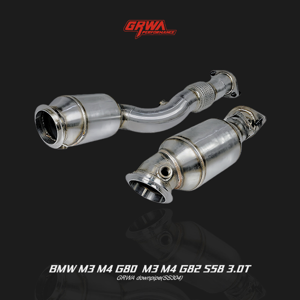 High-flow BMW M3 G80 S58 downpipe enhances turbo response, power, and airflow for BMW M3 exhaust system upgrade.