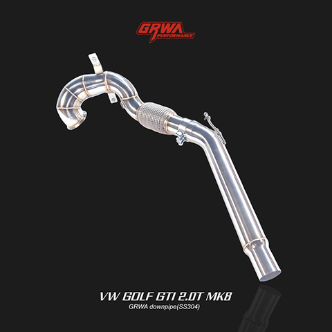  VW Golf GTI MK8 downpipe enhances turbo response and airflow, improving VW Golf exhaust systems and performance upgrades.