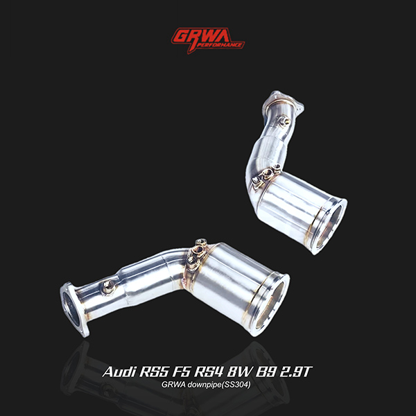  downpipe for RS5 F5 and RS4 8W B9, improving airflow and throttle response, compatible with Audi RS4 exhaust setups.