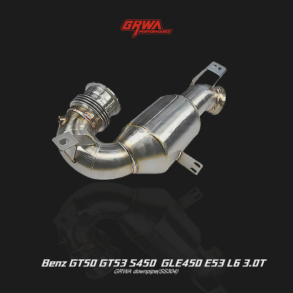 Premium stainless steel Mercedes AMG GT53 exhaust pipe upgrade improves AMG tone, turbo power, and exhaust efficiency.