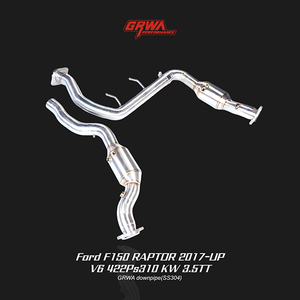 High-performance 2017 Ford F150 Raptor downpipe improves turbo response and Ford F150 exhaust systems.