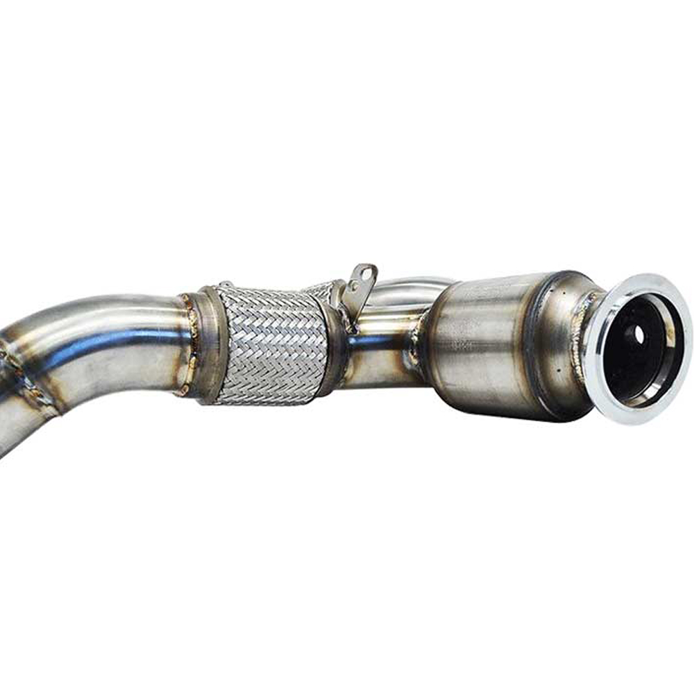 BMW M5 F10 with Catalytic Converter, Euro 4, Metal Carrier 200 Cel Stainless Steel 304+brushed Exhaust Downpipe