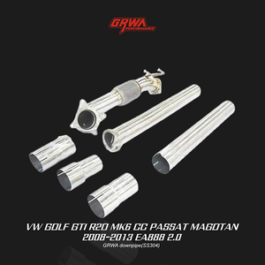 High-flow downpipe designed for VW GOLF GTI MK6 EA888 2.0 to improve turbo spool and mk6 gti exhaust performance.