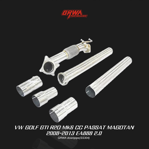High-flow downpipe designed for VW GOLF GTI MK6 EA888 2.0 to improve turbo spool and mk6 gti exhaust performance.