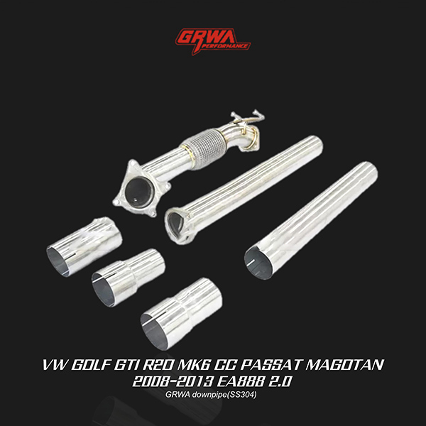 High-flow downpipe designed for VW GOLF GTI MK6 EA888 2.0 to improve turbo spool and mk6 gti exhaust performance.