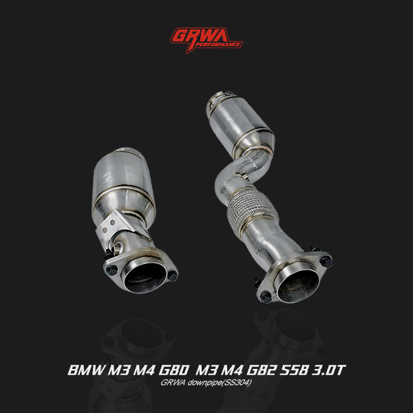 Precision BMW M4 G82 valvetronic exhaust downpipe improves exhaust tone, flow, and throttle response for S58 3.0T engine.