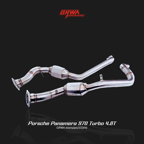  High-flow downpipe enhances airflow and supports panamera performance upgrades and porsche panamera turbo exhaust.