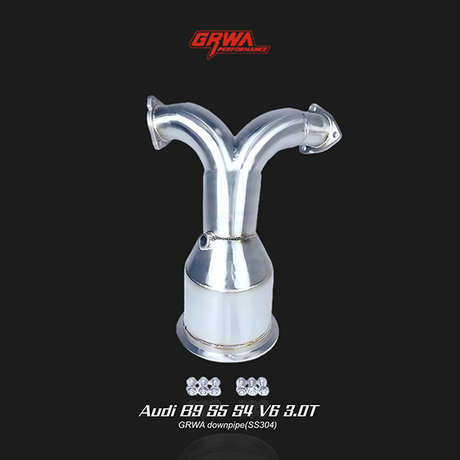  downpipe designed to increase airflow and boost performance for Audi S5 exhaust and Audi S4 B9 tuning applications.