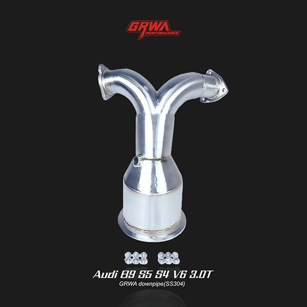  downpipe designed to increase airflow and boost performance for Audi S5 exhaust and Audi S4 B9 tuning applications.