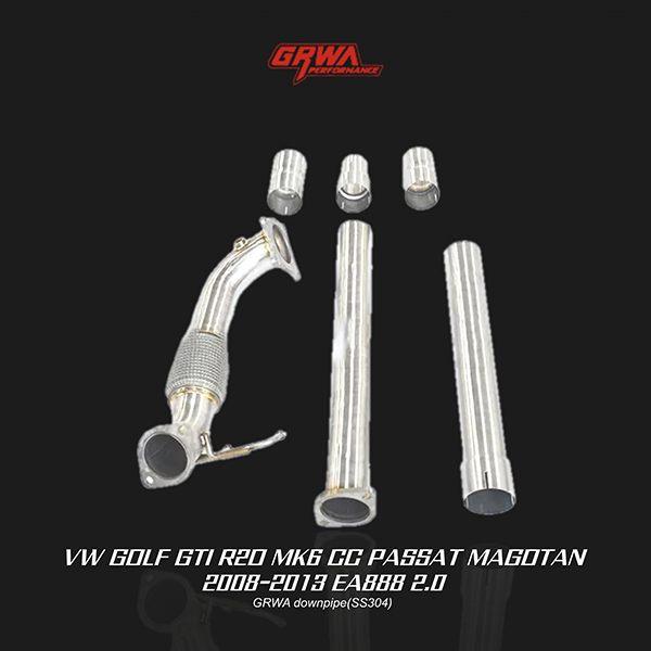 Premium stainless downpipe offering better airflow and stronger torque for golf mk6 gti exhaust system upgrades.