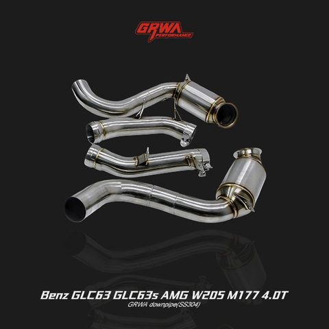 High-flow downpipe for Mercedes-Benz GLC63/GLC63S AMG W205 4.0T, part of premium exhaust system Mercedes.