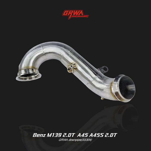 Premium exhaust downpipe for Mercedes A45/A45S 2.0T, enhancing AMG A45 tuning and performance.