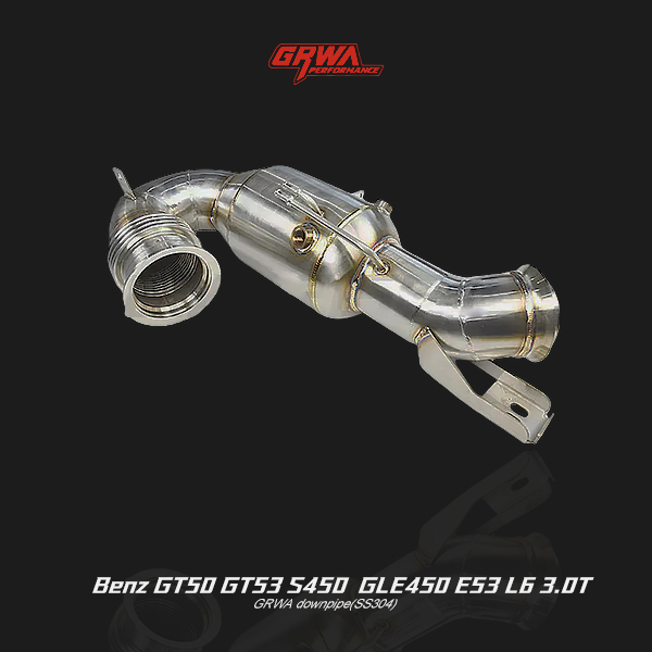 High-performance 201GT exhaust system for Mercedes GT50 and GT53 AMG enhances exhaust tone, turbo response, and horsepower.