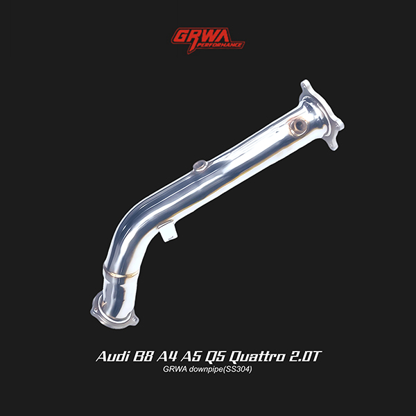  T304 stainless downpipe improving audi q5 exhaust performance and airflow, designed for high-flow audi a4 downpipe setups.