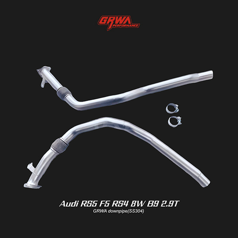 performance downpipe improving audi rs5 exhaust system and airflow, compatible with RS5 F5 and audi rs5 downpipes upgrades.