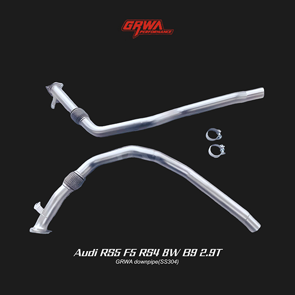 performance downpipe improving audi rs5 exhaust system and airflow, compatible with RS5 F5 and audi rs5 downpipes upgrades.