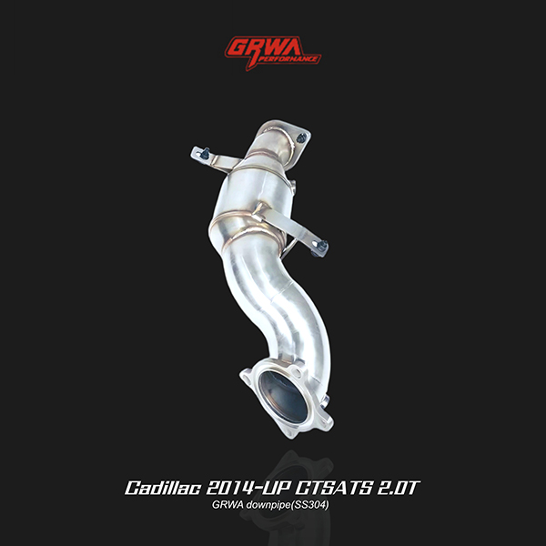 Cadillac ATS 2.0T downpipe reduces turbo lag, enhances airflow, and fits seamlessly with OEM exhaust system.