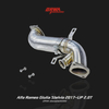 High-performance T304 stainless steel downpipe for Alfa Romeo Giulia and Stelvio 2017-UP 2.0T