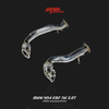 Durable stainless BMW 1M N54 downpipe enhances turbo spool, airflow, and power for BMW N54 performance exhaust system.