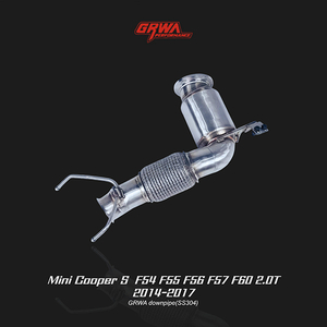  Mini Cooper S F56 2.0T downpipe improves turbo response, airflow, and sound for 2014–2017 Mini Cooper exhaust system.