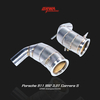 High-flow downpipe for Porsche 911 992 Carrera S improves airflow and supports 992 exhaust upgrades.