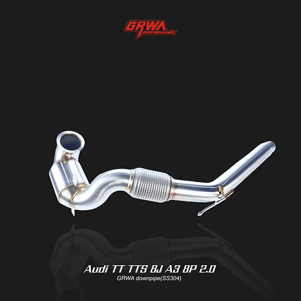 stainless downpipe for Audi TT TTS 8J enhances turbo spool and supports upgrades to the audi a3 downpipe and exhaust setup.