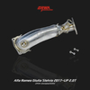 Precision-engineered stainless steel performance downpipe for Alfa Romeo Giulia and Stelvio 2.0T 2017-UP