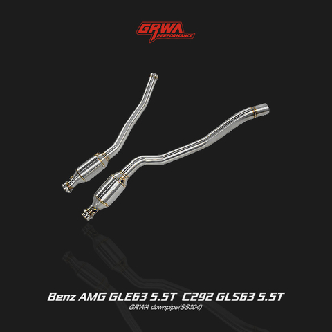 performance Mercedes AMG GLE63 5.5T exhaust and downpipe system, boosting turbo efficiency and Mercedes performance upgrades.