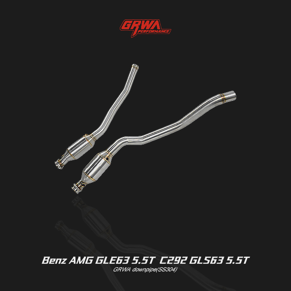 performance Mercedes AMG GLE63 5.5T exhaust and downpipe system, boosting turbo efficiency and Mercedes performance upgrades.