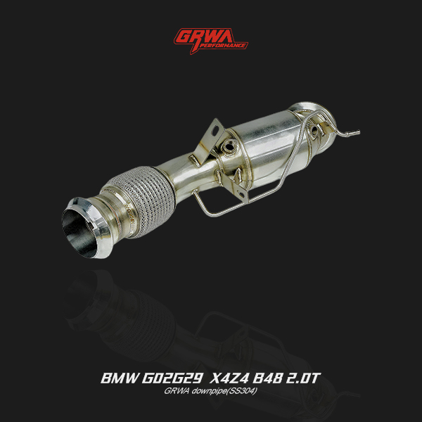 Premium BMW X4 G02 B48 downpipe enhances exhaust flow, boosts efficiency, and improves sound in BMW B48 exhaust system.