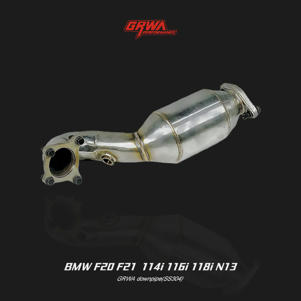 BMW F21 118i N13 performance downpipe increases turbo efficiency and improves BMW f20 exhaust sound.