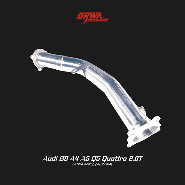Performance downpipe engineered for Audi B8 A4, A5, and Q5, boosting turbo response and exhaust efficiency 