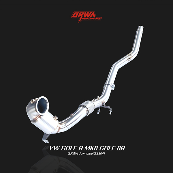 Downpipe designed for Golf 8R offering better exhaust velocity and improved mk8 golf r exhaust efficiency for tuned engines.