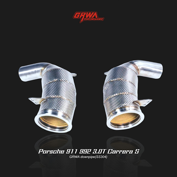 Precision 3.0T downpipe enhances turbo response for Porsche 911 992 exhaust and performance tuning.